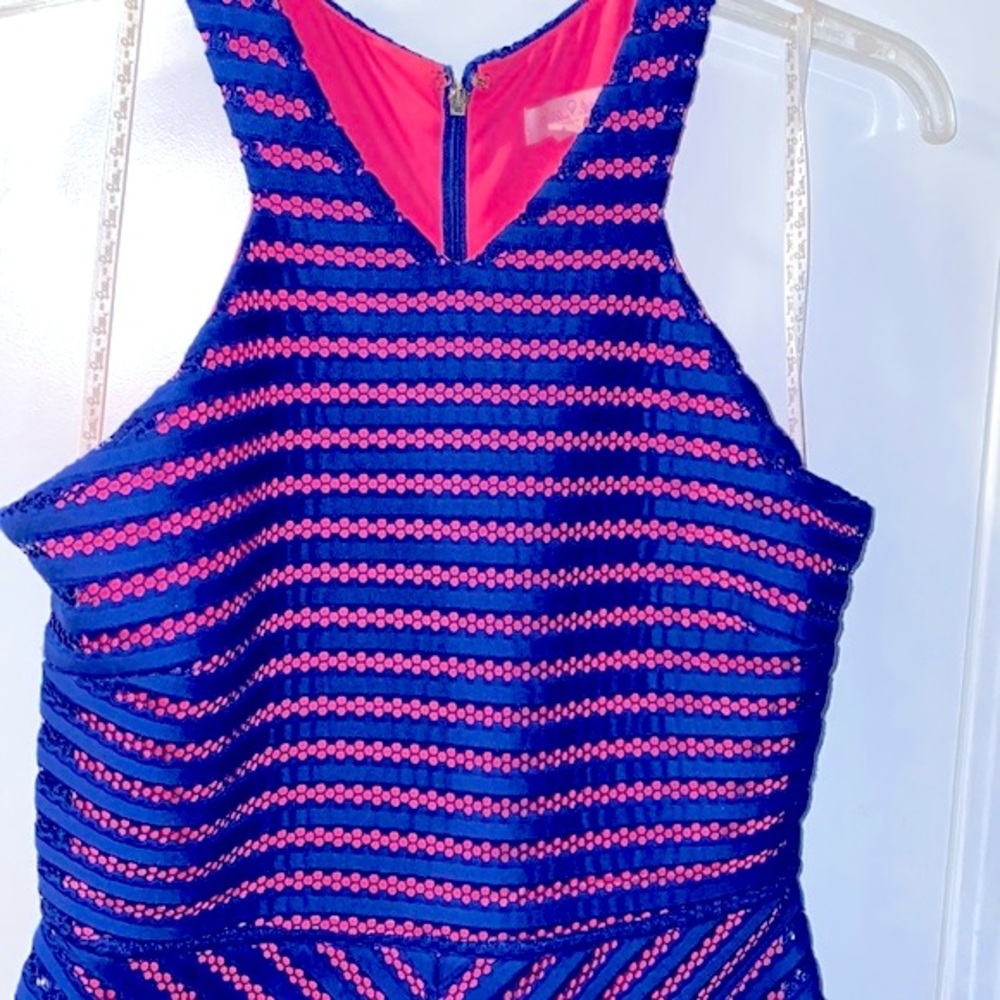 Lilly Pulitzer dress size small layered and hot pink and blue - Picture 4 of 5